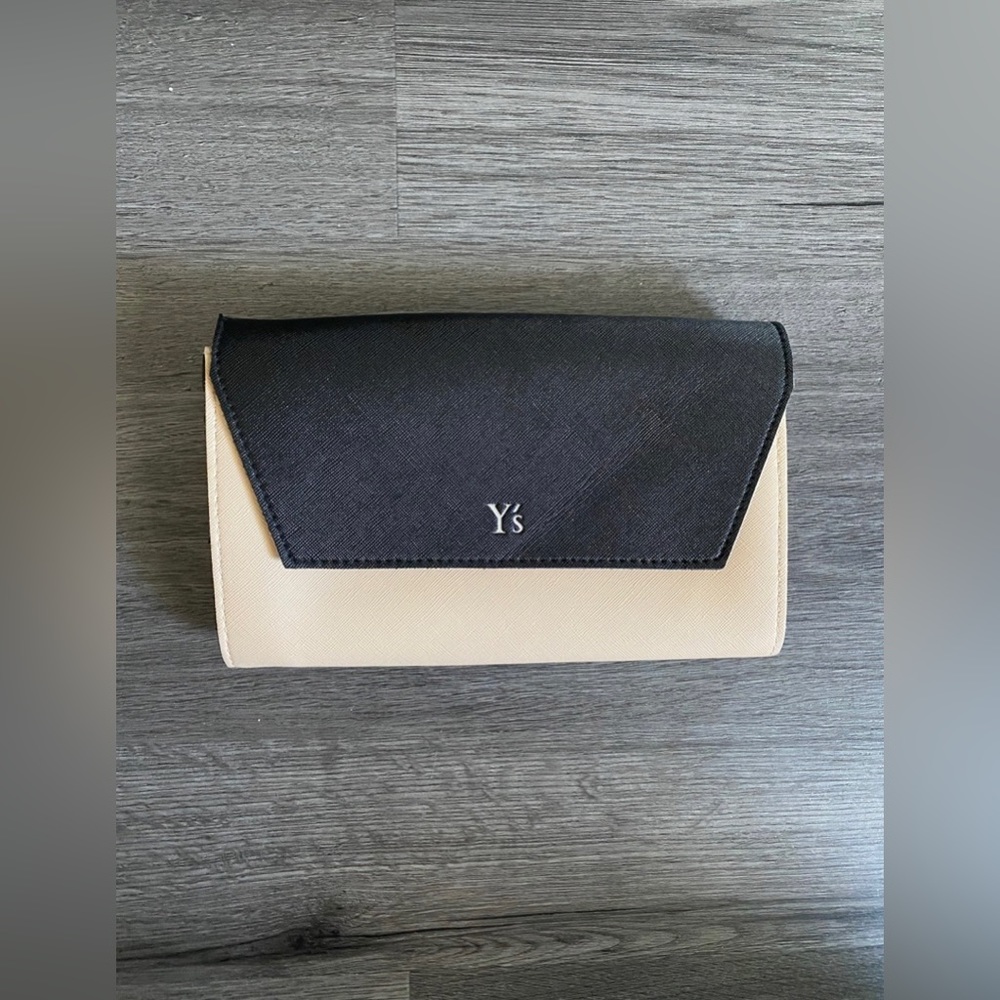 Y’s by Yohji Yamamoto Two Tone Sling Bag Black and Nude Clutch Purse Wallet